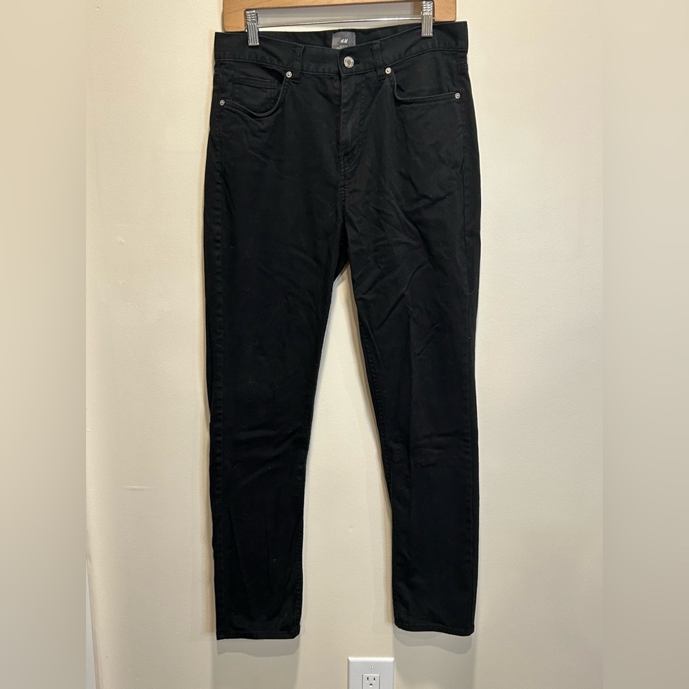 H&M Men's Jet Black Skinny Pants